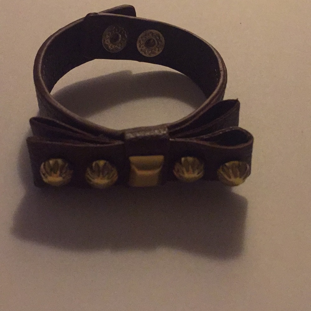 Gold & brown leather bow bracelet Sale 3 for $20 sale